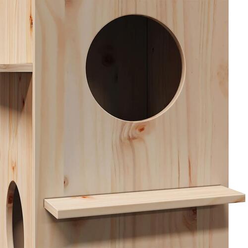 Kattehus 43x43x60 cm massivt fyrretræ