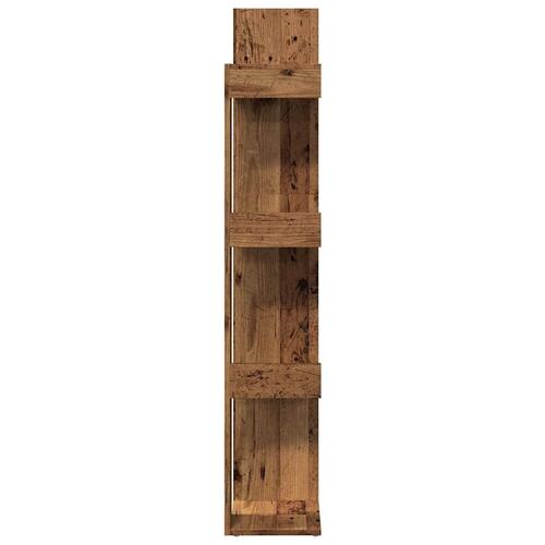 Bogreol 86x25,5x140 cm konstrueret træ antikt træ