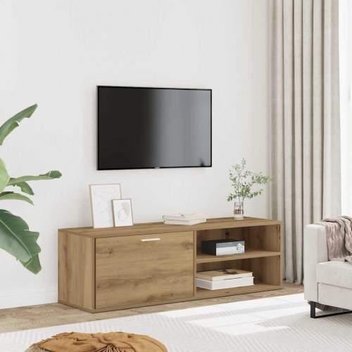 Tv-bord 120 × 34 × 37 cm i konstrueret træ - egetræsfarve