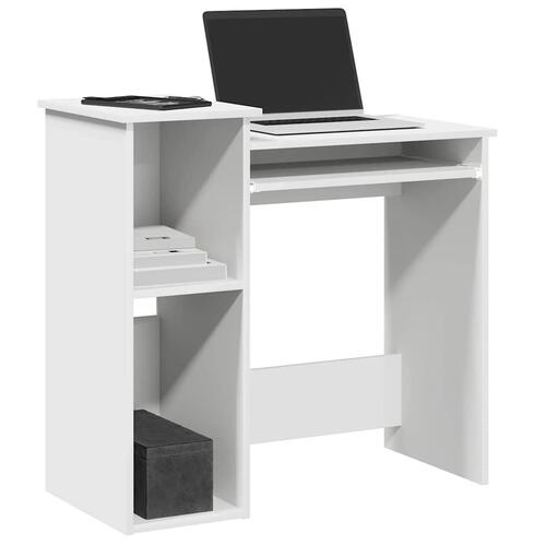 Skrivebord m. hylder 84x40x78 cm konstrueret træ hvid