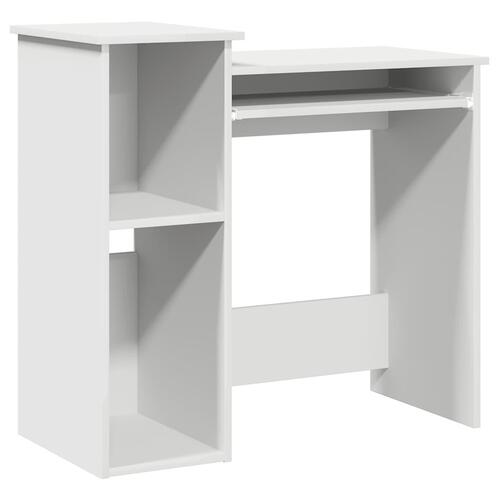 Skrivebord m. hylder 84x40x78 cm konstrueret træ hvid