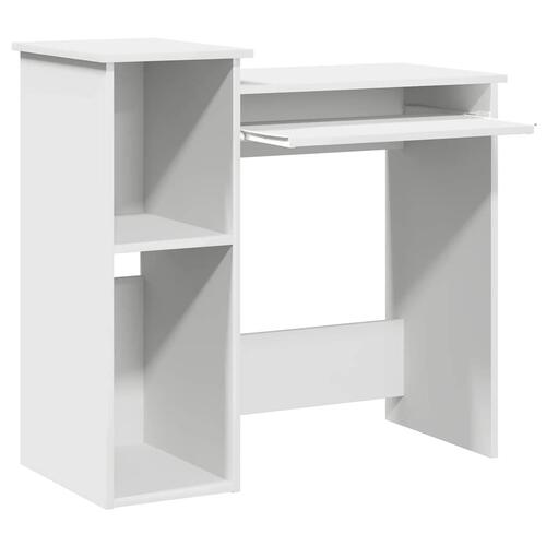 Skrivebord m. hylder 84x40x78 cm konstrueret træ hvid