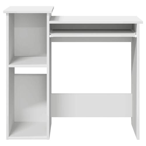 Skrivebord m. hylder 84x40x78 cm konstrueret træ hvid