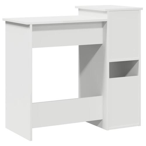 Skrivebord m. hylder 84x40x78 cm konstrueret træ hvid