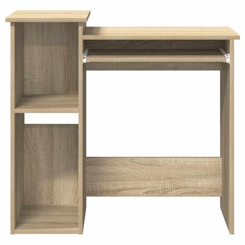 Skrivebord m. hylder 84x40x78 cm konstrueret træ sonoma-eg