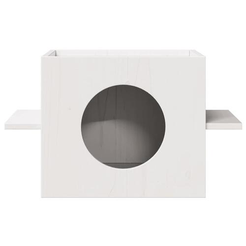 Kattehus 51x35x30 cm massivt fyrretræ hvid