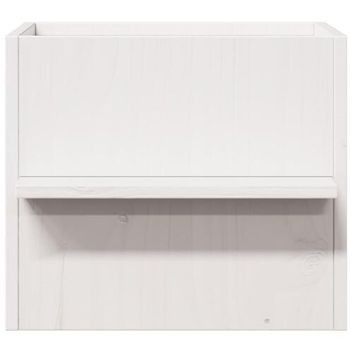 Kattehus 51x35x30 cm massivt fyrretræ hvid