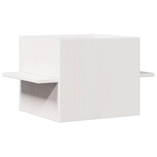 Kattehus 51x35x30 cm massivt fyrretræ hvid