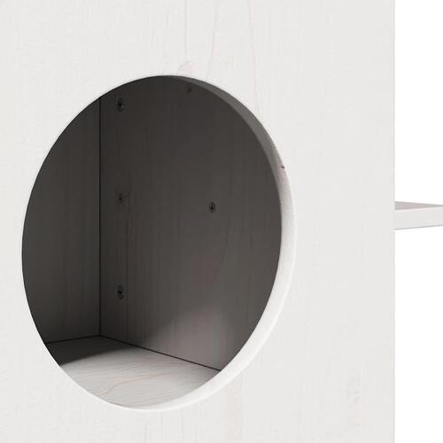 Kattehus 51x35x30 cm massivt fyrretræ hvid