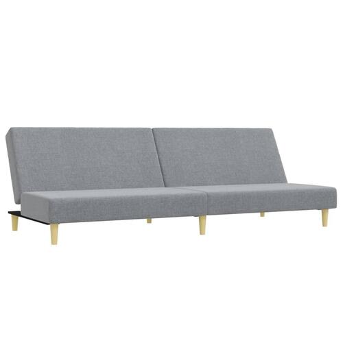 2-personers sovesofa med fodskammel stof lysegrå