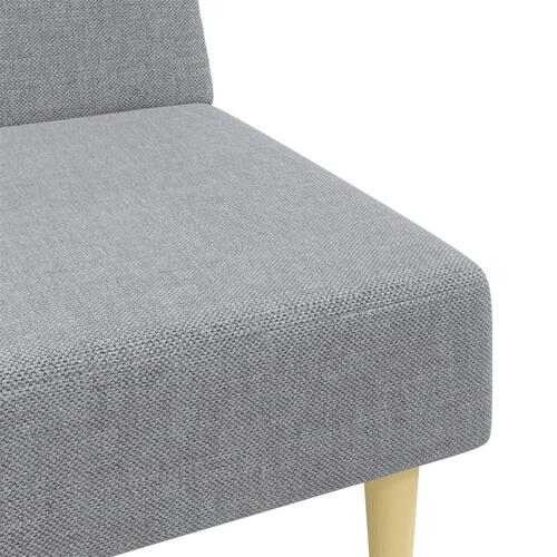 2-personers sovesofa med fodskammel stof lysegrå