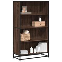 Bogreol 80,5x35x139 cm konstrueret træ brun egetræsfarve