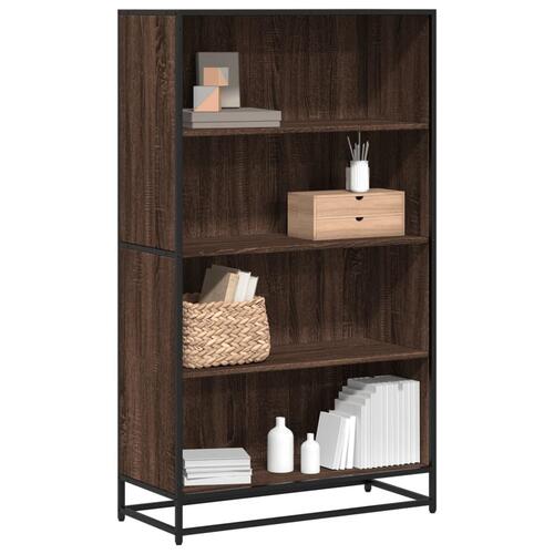 Bogreol 80,5x35x139 cm konstrueret træ brun egetræsfarve