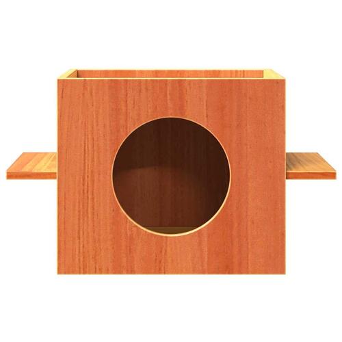 Kattehus 51x35x30 cm massivt fyrretræ gyldenbrun