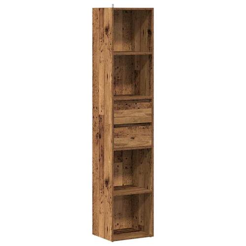 Bogreol 36x30x171 cm konstrueret træ antikt træ