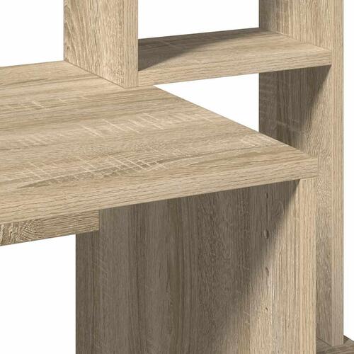 Skrivebord med hylder 100x45x140 cm konstrueret træ sonoma-eg