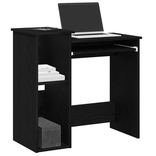Skrivebord m. hylder 84x40x78 cm konstrueret træ sort