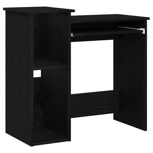 Skrivebord m. hylder 84x40x78 cm konstrueret træ sort