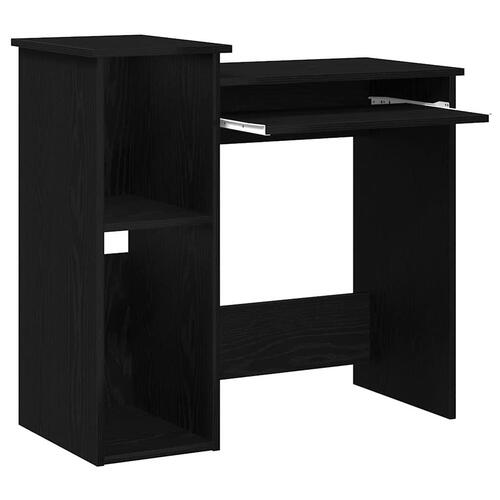 Skrivebord m. hylder 84x40x78 cm konstrueret træ sort