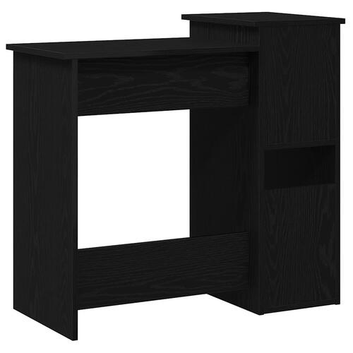 Skrivebord m. hylder 84x40x78 cm konstrueret træ sort