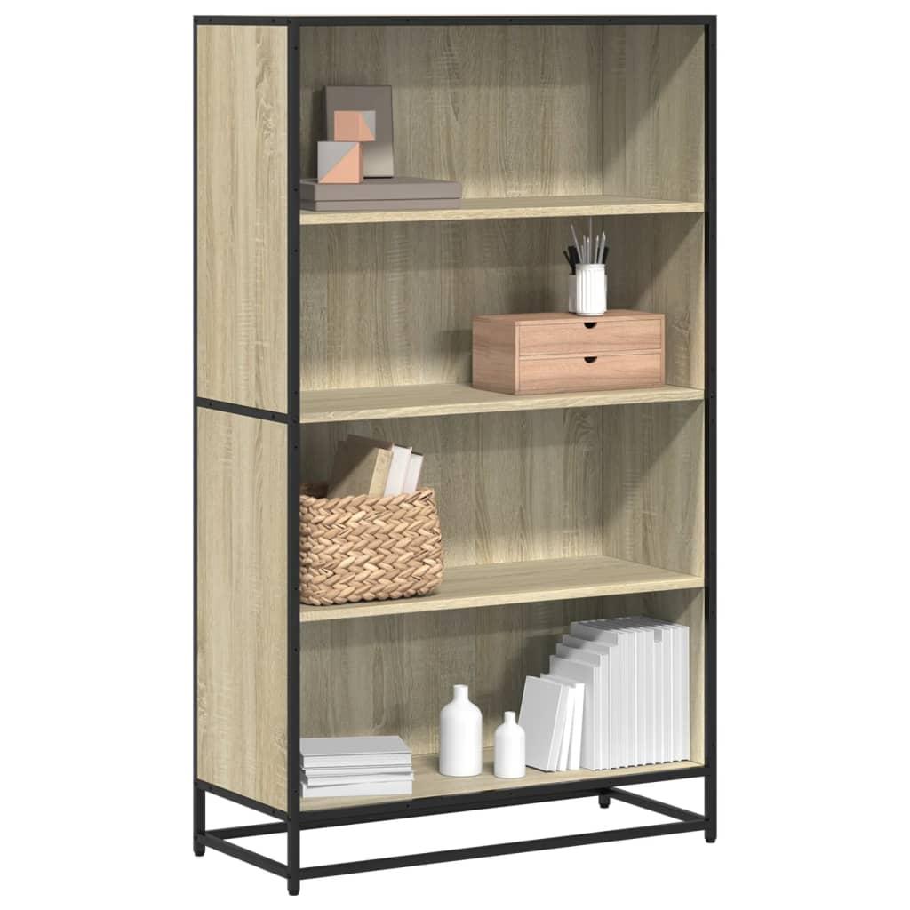 Bogreol 80,5x35x139 cm konstrueret træ sonoma-eg