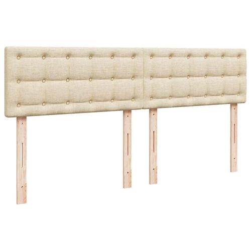 Osmannisk sengeramme med madras 180x200 cm stof cremefarvet