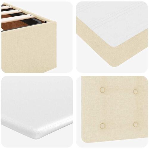 Osmannisk sengeramme med madras 180x200 cm stof cremefarvet