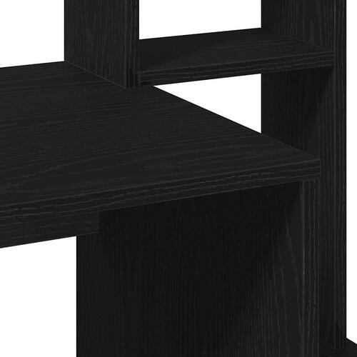 Skrivebord m. hylder 100x45x140 cm konstrueret træ sort
