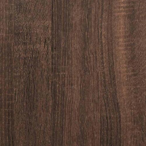 Skrivebord m. hylder 100x45x140 cm konstrueret træ brun egetræ