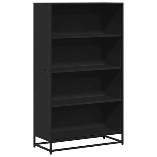 Bogreol 80,5x35x139 cm konstrueret træ sort