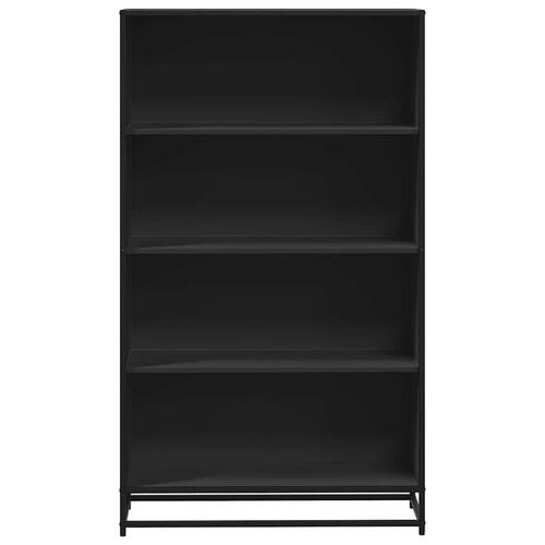 Bogreol 80,5x35x139 cm konstrueret træ sort