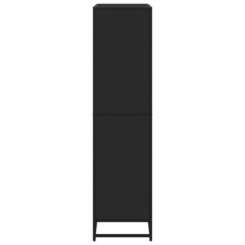 Bogreol 80,5x35x139 cm konstrueret træ sort