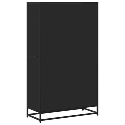 Bogreol 80,5x35x139 cm konstrueret træ sort