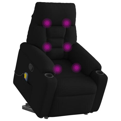 Løftestol med massage stof sort