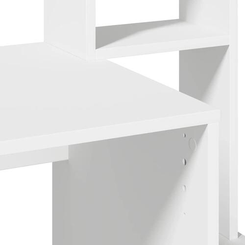 Skrivebord m. hylder 100x45x140 cm konstrueret træ hvid