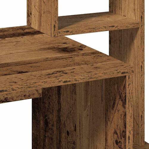 Skrivebord m. hylder 100x45x140 cm konstrueret træ antikt træ