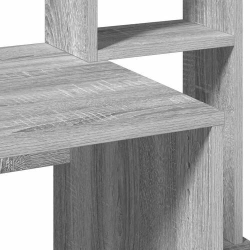 Skrivebord med hylder 100x45x140 cm konstrueret træ grå sonoma