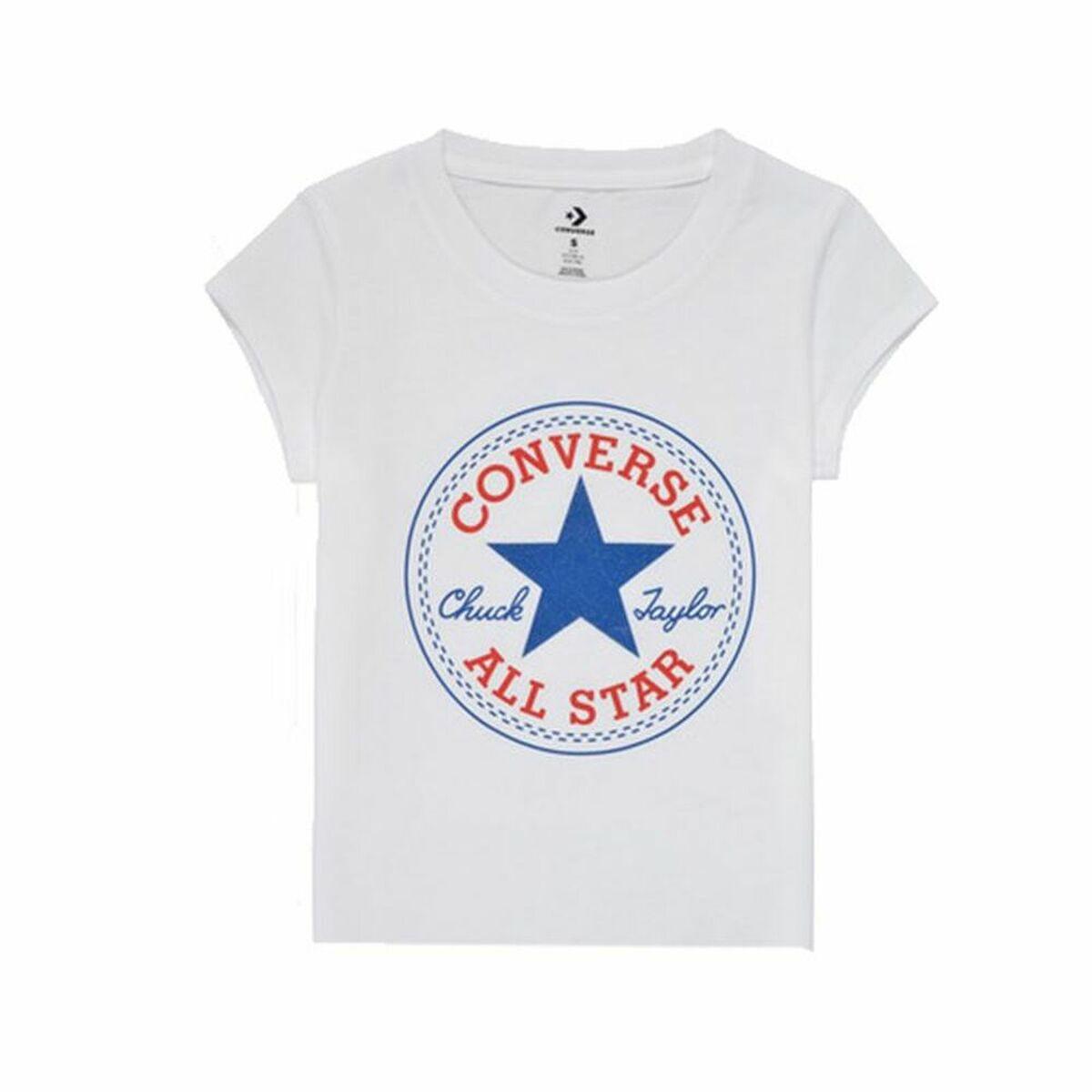 Converse kortærmet T-shirt til piger - hvid, 100% bomuld
