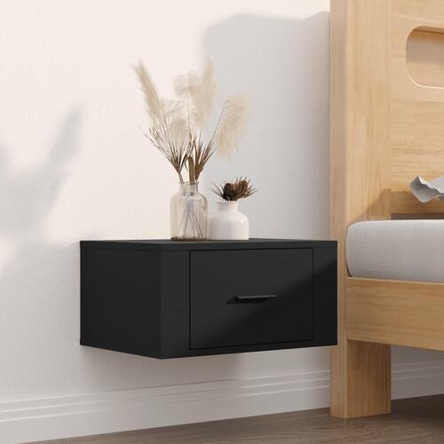 Væghængt sengebord 50x36x25 cm sort (OUTLET A)
