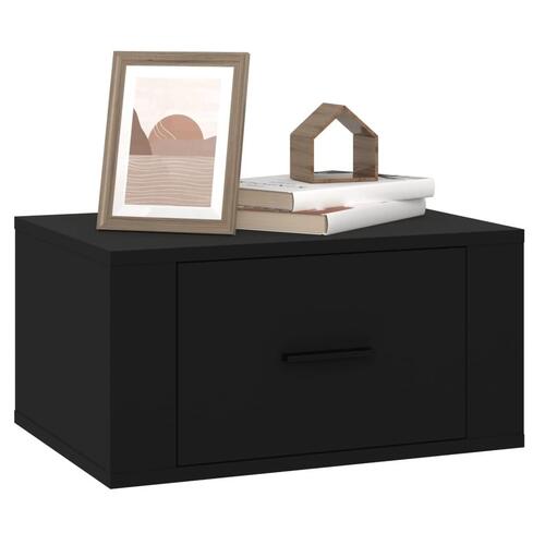 Væghængt sengebord 50x36x25 cm sort (OUTLET A)