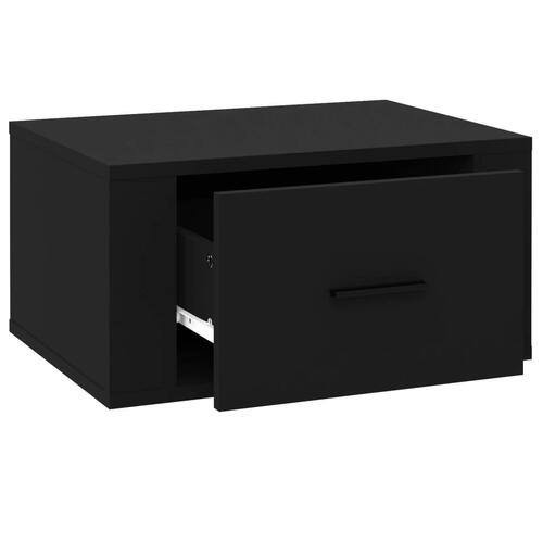 Væghængt sengebord 50x36x25 cm sort (OUTLET A)