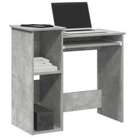 Skrivebord m. hylder 84x40x78 cm konstrueret træ betongrå