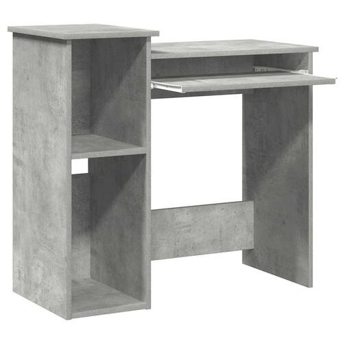 Skrivebord m. hylder 84x40x78 cm konstrueret træ betongrå