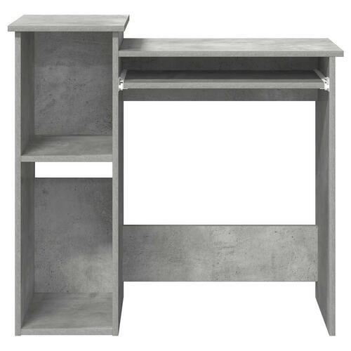 Skrivebord m. hylder 84x40x78 cm konstrueret træ betongrå