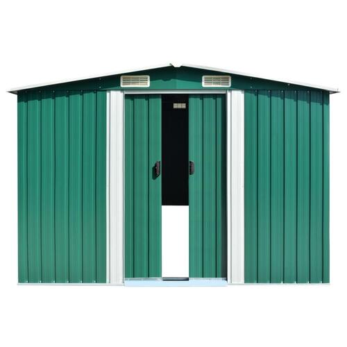 Haveskur 257x779x181 cm galvaniseret stål grøn