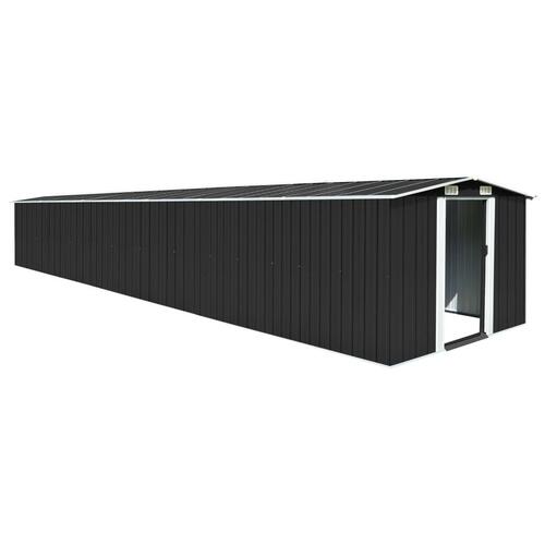 Haveskur 257x779x181 cm galvaniseret stål antracitgrå