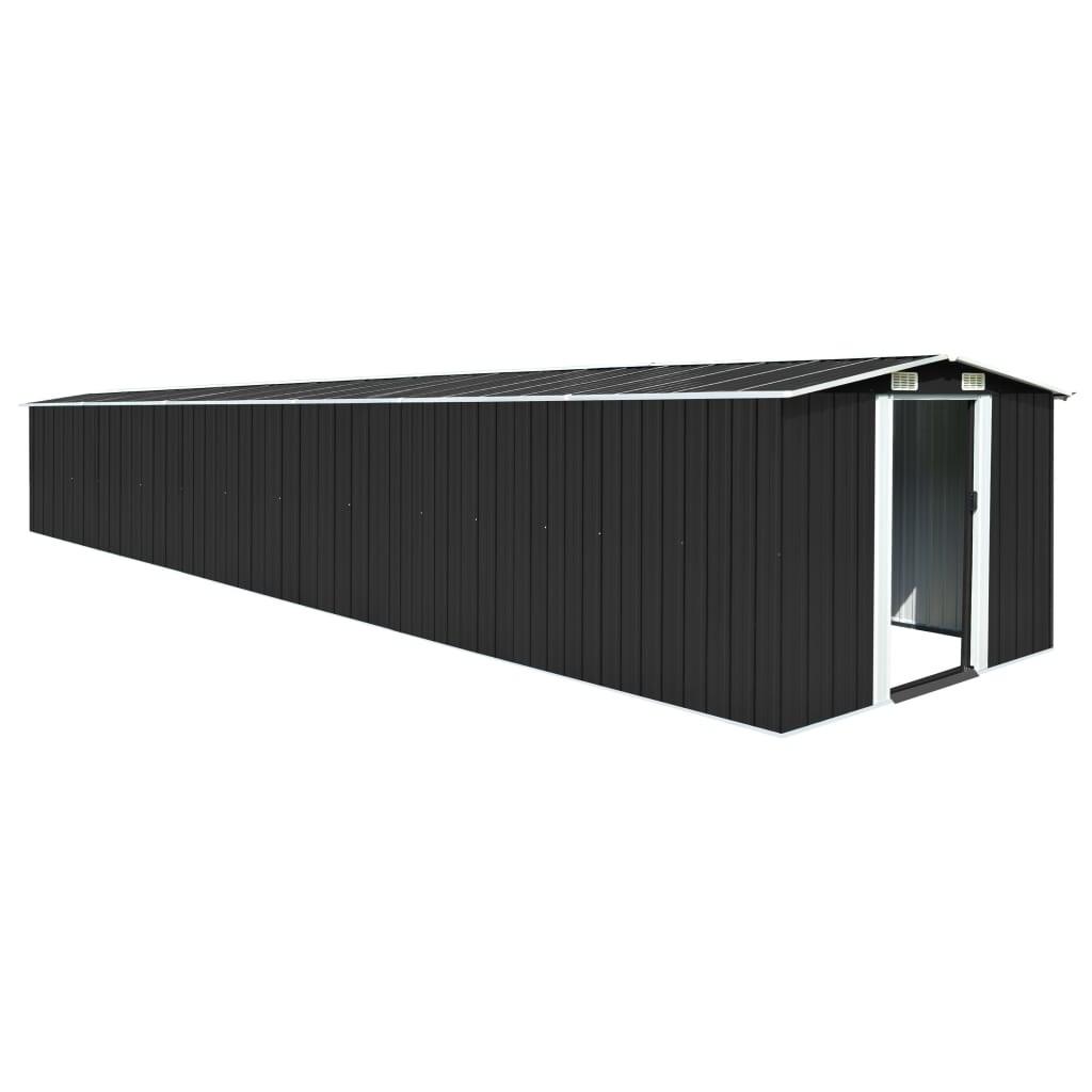 Haveskur 257x779x181 cm galvaniseret stål antracitgrå