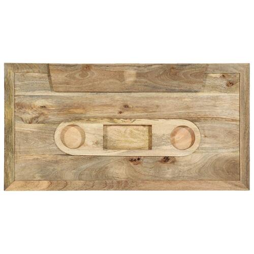 Sofabord i kassettestil 100 x 52 x 45 cm massivt mangotræ