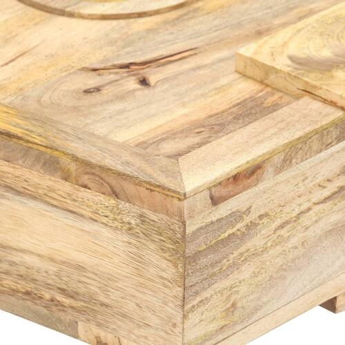 Sofabord i kassettestil 100 x 52 x 45 cm massivt mangotræ