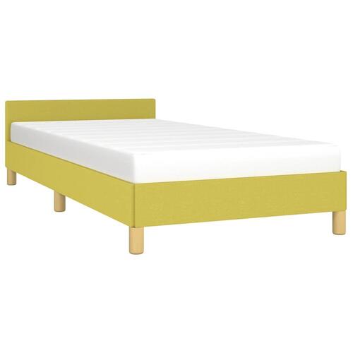 Sengeramme med hovedgærde uden madras Grøn 90x200 cm Stof